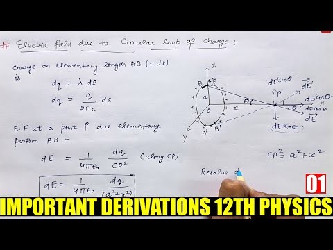 #1 Important Derivations 12th Physics | Chapter 1 PART 1 |