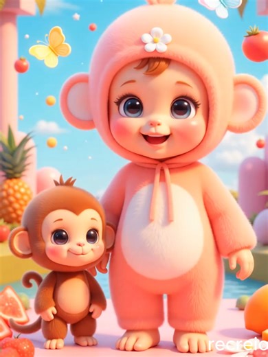 Baby Dance with Cute Monkey - Fun Cartoons for Kids