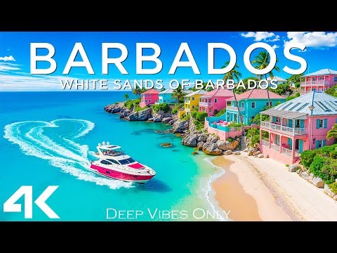 4K WHITE SANDS OF BARBADOS 🇧🇧 – Turquoise Waves & Sunset Romance with Deep House Chill