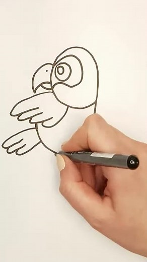 Cómo dibujar un Pájaro loro del número 9 paso a paso para niños 🐦 Dibujo de animales fácil #Shorts​