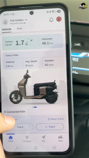 TVS Orbiter’s Smart Console: Bluetooth & Navigation Tested! 🔥 #automobile #orbiter #shorts