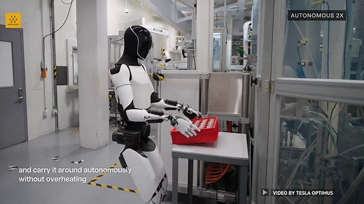 Tesla has shared new updates on the Optimus robot. A video showed the robot: - Docking and charging itself - Navigating around humans - Carrying an 11kg battery tray - Walking up the stairs - Giving snacks to humans Thoughts? Video Credit: Tesla Optimus | Wevolver.com