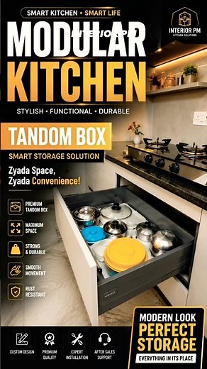 🔥 Modular Kitchen Tandem Box | Smart Storage Solution | Space Saving Kitchen