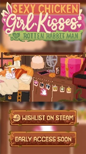 sexy chicken girl kisses rotten rabbit man : GAME ANNOUNCEMENT TRAILER