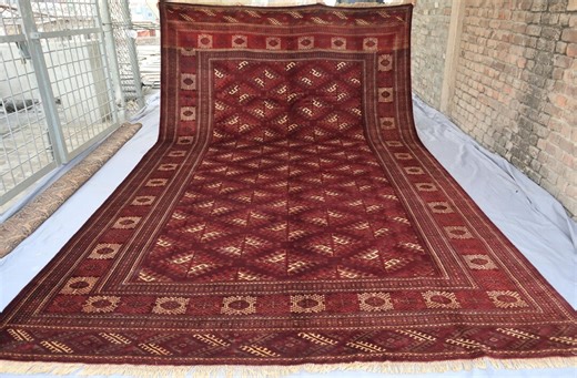 Large Terracotta Area Rug 8'5x14'4 Ft Afghan Vintage Rug, Brown Bokhara Rug, Turkmen Tribal Rug, Handmade Wool Rug, Bedroom Dining Table Rug - Etsy