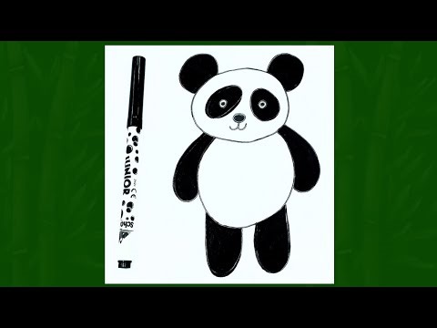 How to draw a cute panda #tinyartist #drawing #video