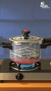 Watch how stress, salt & lifestyle choices pile up like steam in a pressure cooker…until hypertension blows the lid off! 1 in 3 adults in India have high BP and half don’t even know it. This World Hypertension Day, don’t let pressure, cook your future. Book your BP screening at Apollo Hospitals today! #WorldHypertensionDay #KnowYourNumbers #BloodPressureCheck #ApolloHospitals #TouchingLives #BeProHealth | Apollo Hospitals