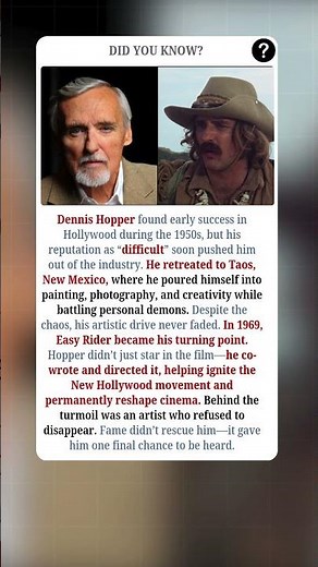 Dennis Hopper’s Hollywood Exile and Comeback