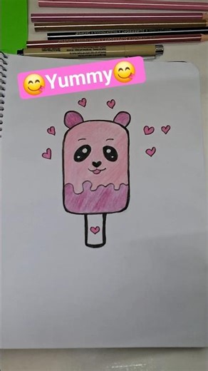 Cute drawing of Ice-cream#Step by step#art#shortsfeed#paint#kids#cartoon#trending#ytshorts#school#