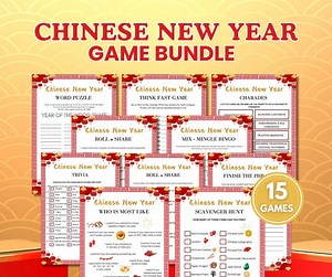 Chinese New Year Games Bundle, Chinese New Year Games for Families & Adults, 2024 Year of the Dragon, Lunar New Year Party, Chinese New Year - Etsy