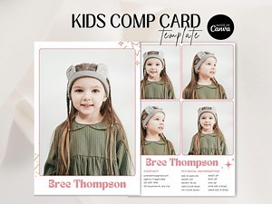 Kids Model Comp Card Template | Editable Child Actor Photo Card, Kids Headshot Card, Child Talent Card, Children’s Portfolio Casting Card - Etsy