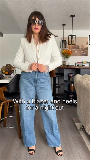 Nancy Hernandez | Fashion 🇺🇸🇲🇽 on Instagram: "Coucou! You’ve seen this outfit, but here it is in motion. Outfit details: Blazer @generationloveclothing Blouse @rossdressforless Jeans @zara from closet Shoes @chineselaundry from closet Have a fabulous almost weekend! 😘😘 . . . . . . . #effortlessstyle #effortlesslychic #overfortystyle #over45 #stylediary #casualchicstyle #styleguide #stylish40s #blazerstyle #sandals #heeledsandals #jeansoutfit #blazeroutfit #rhinestoned #barreljeans #jeansof
