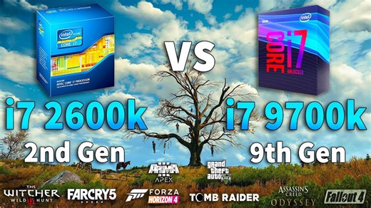 I7 2600K vs I7 9700K test in 8 games