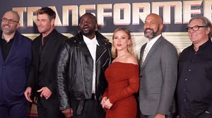 Scarlett Johansson Serves Autumnal Glam in Rust-Red Gown and Matching Makeup at Transformers One Premiere