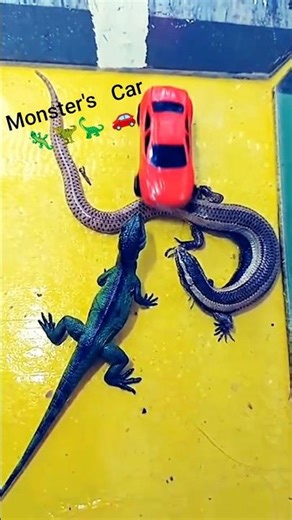Monster's Car 🚗🦎🦕 / #shorts | Iftikhar-EarthAnimals | #pets #animals #cat #ai #dinosaur #car