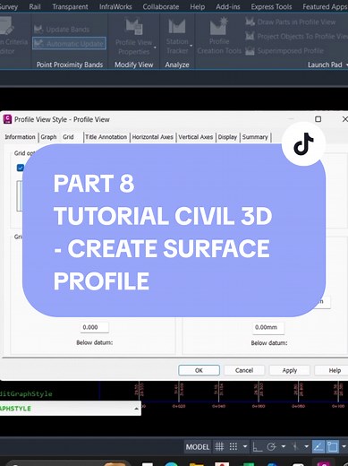 Tutorial Civil 3D: Create Surface Profile (Part 8)