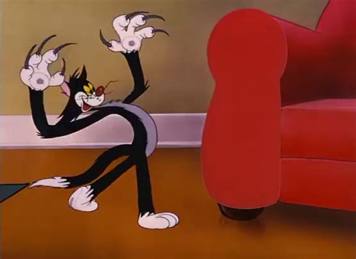 Tex Avery's "The Cat That Hated People" (1948) is just filled with these great gags of inner species relationships. Our poor cats, they don't know. Amazing cat ripping poses here! #animation #texavery #classic #cartoon #funny | Gabe_Swarr