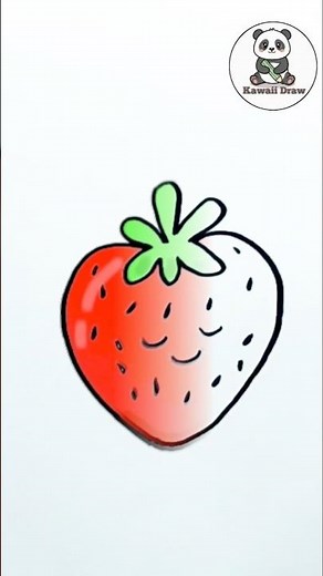 How to Draw a Cute Kawaii Strawberry Step by Step 🍓✨