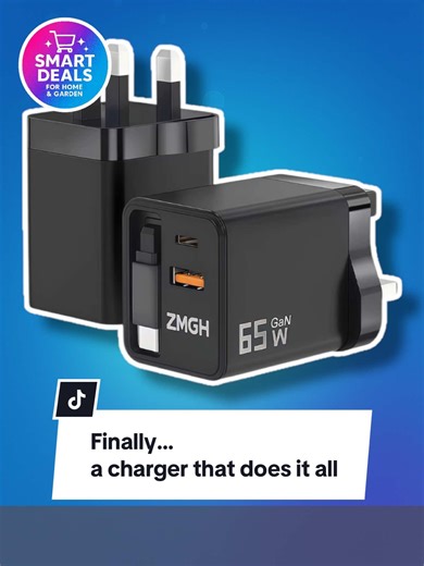 The only charger I actually carry 🔌 Fast, tidy, and powerful enough to charge everything in one go. Built-in retractable cable, multiple ports, and no more messy leads. Perfect for home, work, or travel — one plug does it all. Linked below 👇 #FastCharger #USBCCharger #GaNCharger #TravelEssentials #TikTokMadeMeBuyIt