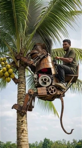 “Amazing Coconut Harvest Machine Monkey!” 🐒🥥