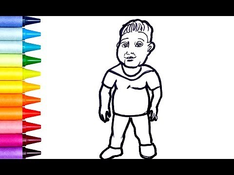 How to draw Charles (or Chowder) from Monster House with crayons