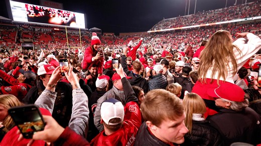 NC State storms the field after upsetting No. 8 Georgia Tech