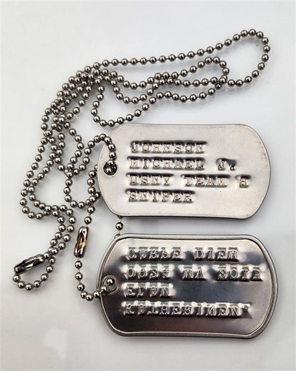 Custom WW2 Style Dog Tag: Personalized Debossed Stainless Steel Necklace - Etsy