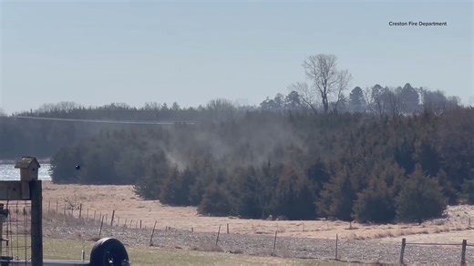 Pollen mistaken for smoke rising from tree in Creston, Iowa