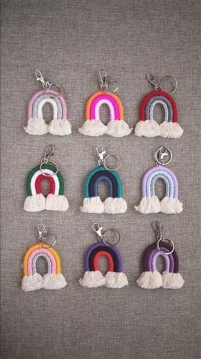 macrame rainbow 🌈 keychain #macramecrafts
