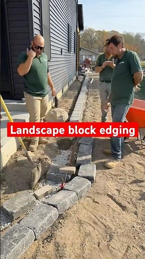 Landscape block edging installation #concrete #construction #landscaping #how #home #build #diy