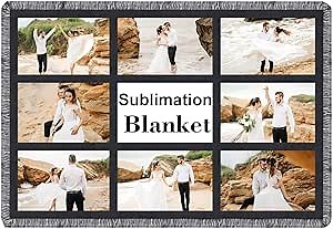 1 Pack Sublimation Blanket Blanks 40"X60" Throw Blankets for Heat Press, DIY Custom Personalised Sublimation Photo with 9 Panel