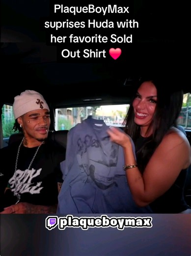 PlaqueBoyMax surprises Huda with her favorite sold-out shirt