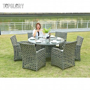 [Hot Item] Modern Outdoor Furniture Home Hotel Restaurant Patio Garden Sets Dining Table Set Aluminum Rattan Chair
