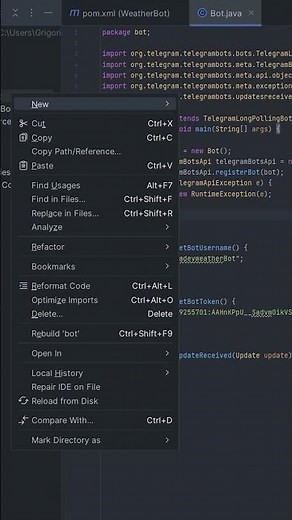 Telegram Бот на Java за 60 секунд #java #telegrambot #программирование