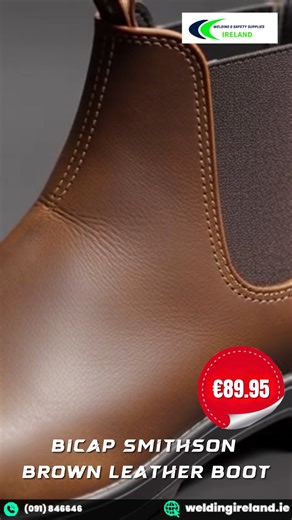 Welding And Safety Supplies Ireland 🇮🇪 on Instagram: "🚶‍♂️ Step into Comfort & Durability with Every Stride! 👢 Upgrade your everyday workwear with the BICAP Smithson Brown Leather Waterproof Dealer Boot (Non-Safety) — a dependable choice for all-day comfort and rugged performance. Crafted with premium brown leather and designed for lasting wear, these waterproof boots are perfect for outdoor tasks and jobsite hustle. Whether you’re on your feet all day or strolling through tough conditions,