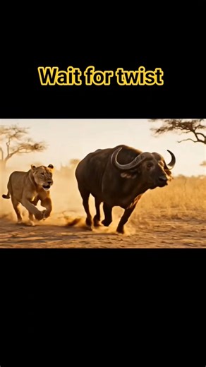 Lion Goes FULL SPEED After a Wild Buffalo! 🦁💨 #buffalo #lion #viral #shortsfeed #shorts #animals