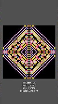 Cellular Automata Art: Lament of the Integers #generativemusic #mathart #cellularautomata #shorts