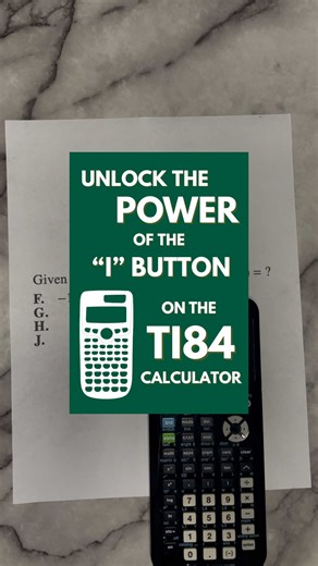 To learn where the “i” button is on the TI84 plus many other Calculator Hacks, get my comprehensive course now for only $49 and be prepared for the next ACT! #CalculatorHacks #ACTPrep #ACTTest #ACTMath #MathTutor