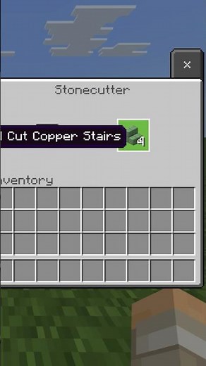 How to Make Waxed Weathered Cut Copper Stairs With a Stone Cutter in Minecraft #Shorts