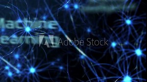 abstract neural network cinematic intro animation, concept of artificial intelligence, machine learning, futuristic technologies (3d render)