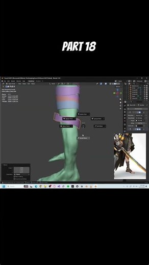 Stylized Sword Girl (Blocking out Bandages) #blender #conceptart #tutorial #art #shorts #fun #begin