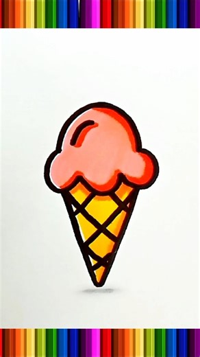 Easiest Method to Draw a Ice Cream 🍦🍨🍧😋 #drawing #easydrawing #shorts