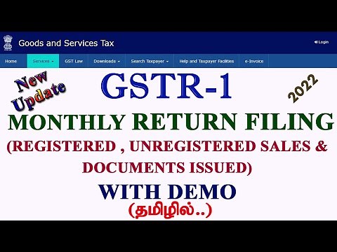 GSTR1 Monthly Return filing in Tamil//Latest Method//Registered and Unregistered Sales 2022 #gstr1