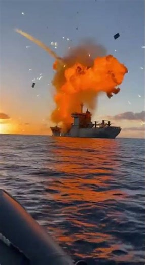 Bomb Explodes On Battleship