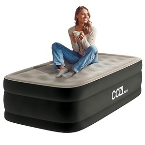 Cozi by Tzumi 13” Air Mattress, Inflatable Bed with Built-In Pump for Camping, Home, & Travel, Twin Size