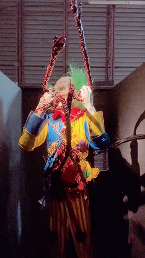 6.6K views · 861 reactions | If you’re planning to clown around this weekend try not to lose your guts! Happy Friday! Chained to Ceiling Clown by Poison Props | POISON PROPS | Facebook