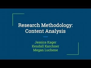Research Metholdology: Content Analysis