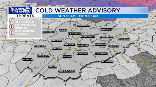 Knoxville Weather: Coldest weather of the season after snow showers Saturday night