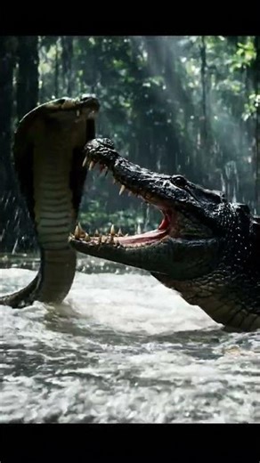 struggle / Phanha Sak / crocodiles and Snakes 4K video