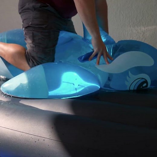 Inflatable Blue Whale Filled with Water